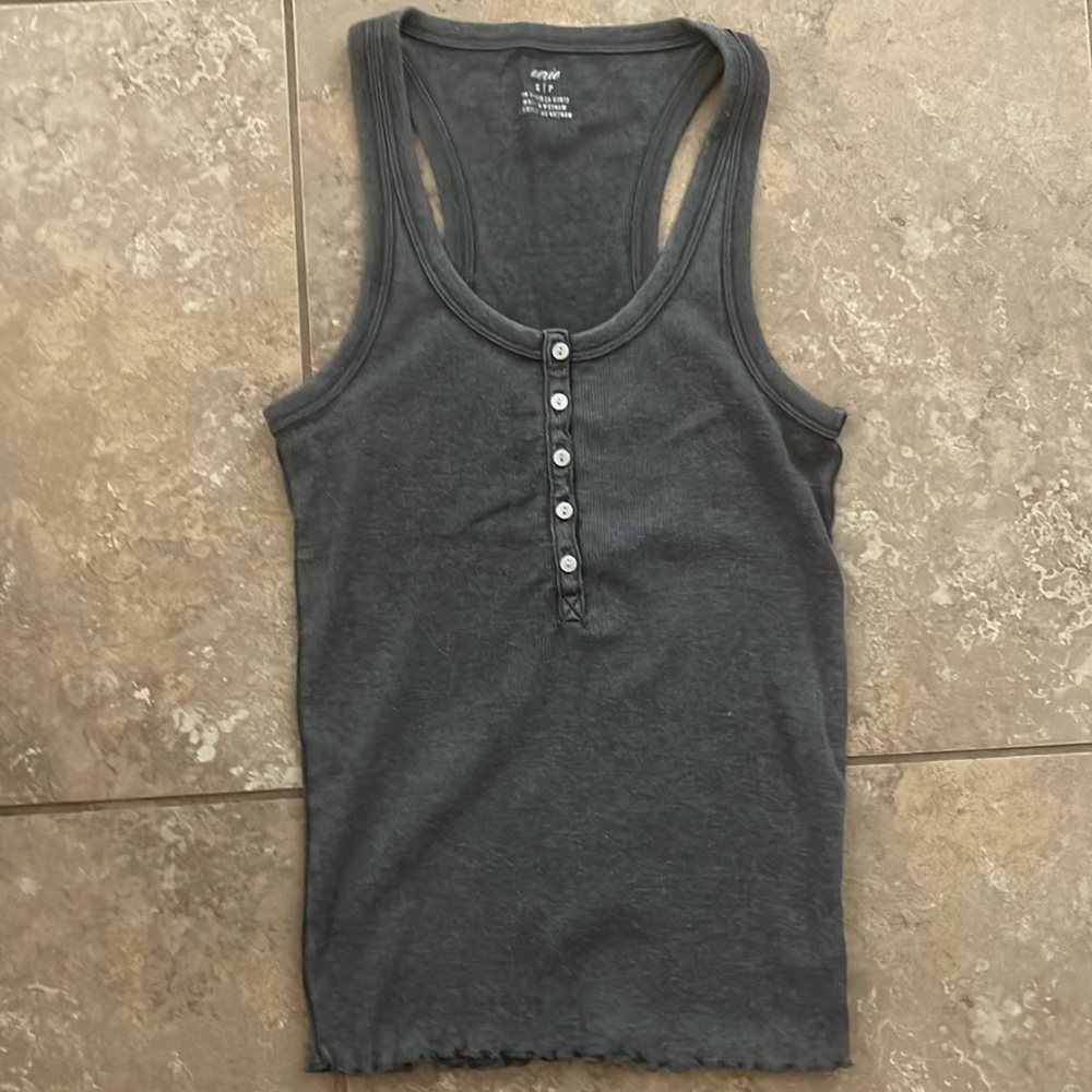 Aerie ribbed grey racerback tank top size small.
